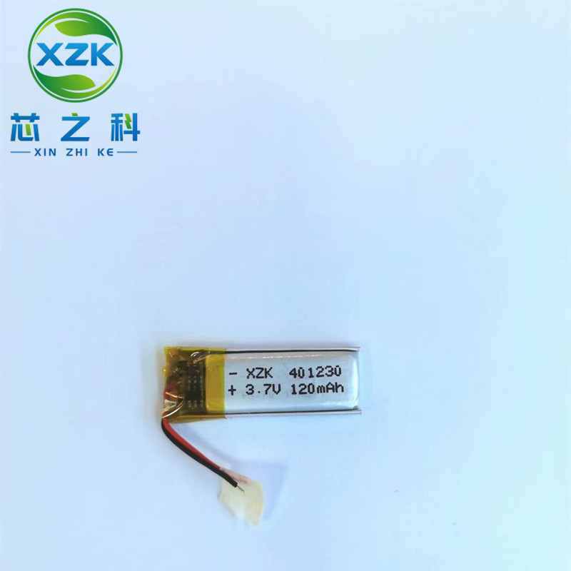 工厂供应401230聚合物锂电池3.7V 120Mah蓝牙耳机智能穿戴血氧仪