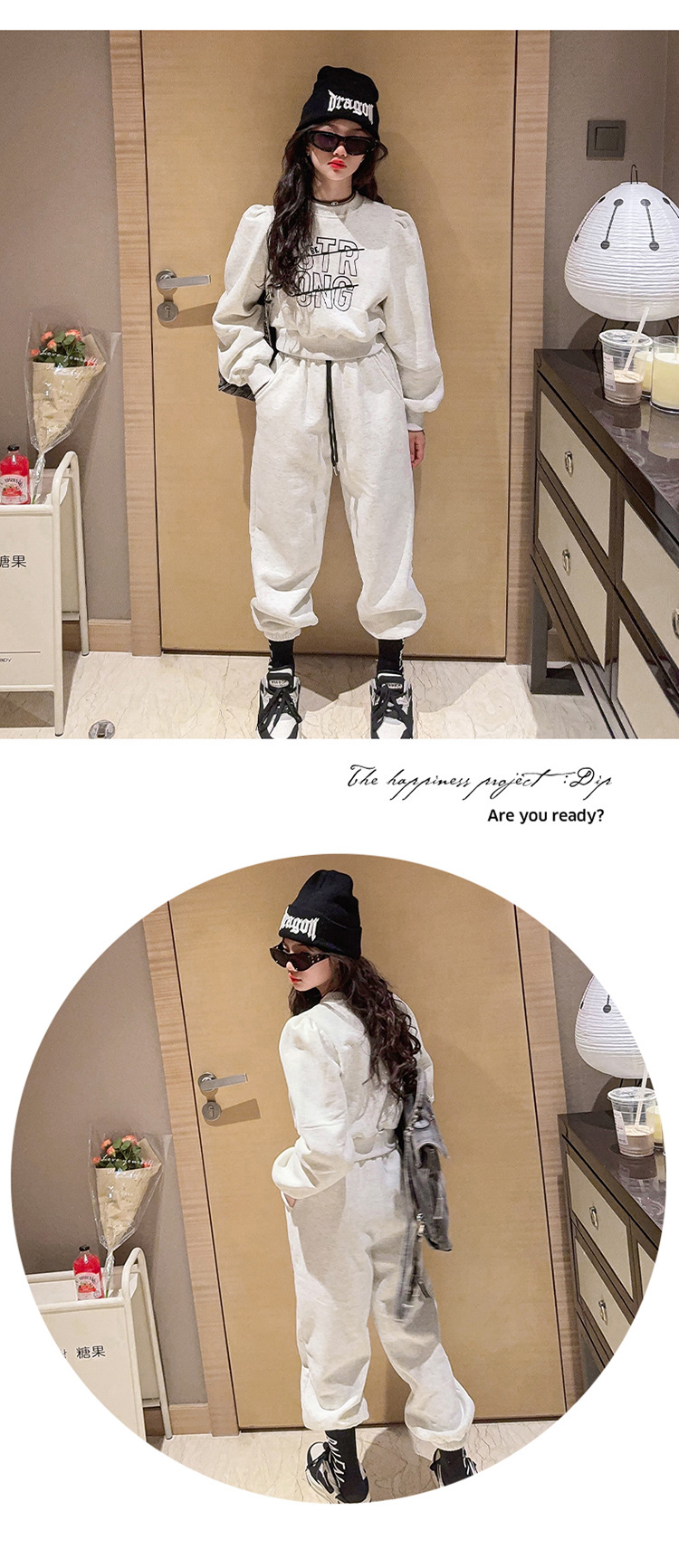 Conjunto deportivo para niñas de felpa otoño e invierno 2023, nuevo suéter grueso de moda para niños de talla mediana a grande con alpaca_voghion.com