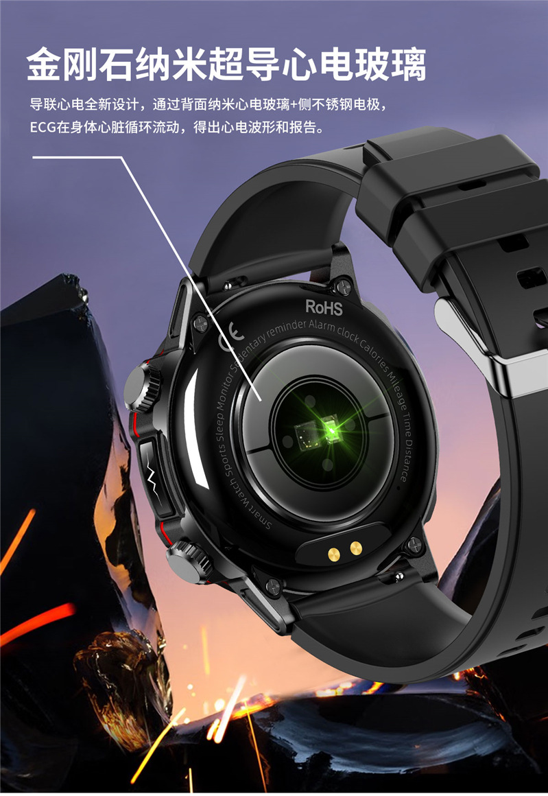 2024 Cross-border New ET482 smartwatch AMOLDE high-definition non-invasive blood glucose, body temperature and blood pressure Outdoor Sports undefined
