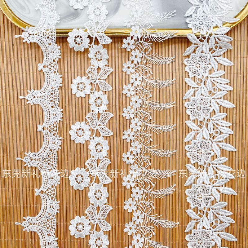 Water-Soluble Embroidery Lace Manufacturer Polyester Barcode Flower Leaf Home Pajamas Accessories Wholesale Lace Trim in Stock Water-Soluble Embroidery Lace Manufacturer Polyester Barcode Flower Leaf Home Pajamas Accessories Wholesale Lace Trim in Stock