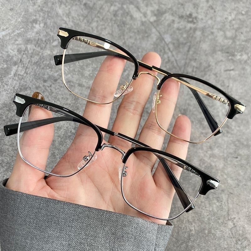 Retro eyebrow frame mirror frame half -frame myopia glasses females…