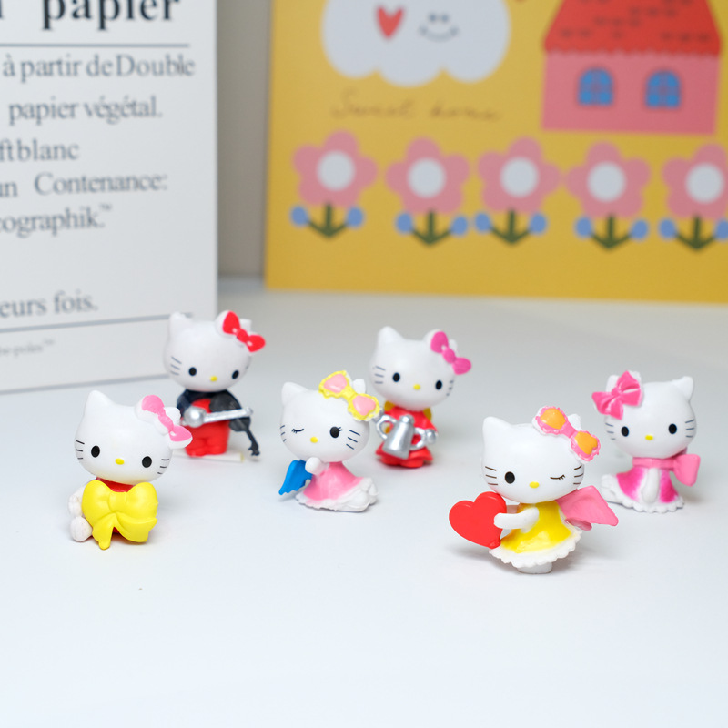 Cute Little kt Cat Ornaments Decoration Small Size Doll Ornaments diy Cake Decoration Car Ornaments Accessories