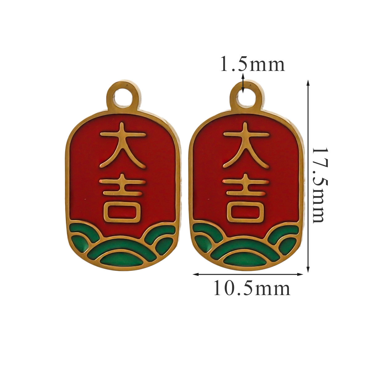 Acero inoxidable decoración de Año Nuevo colgante colgante colgante joyería DIY accesorios felicitaciones aretes collares ricos