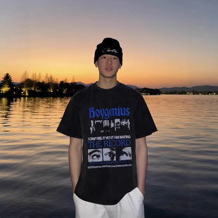 ��؛ ˮϴ���f��ɫ������Zӡ����ɫ����T��290gvintage����