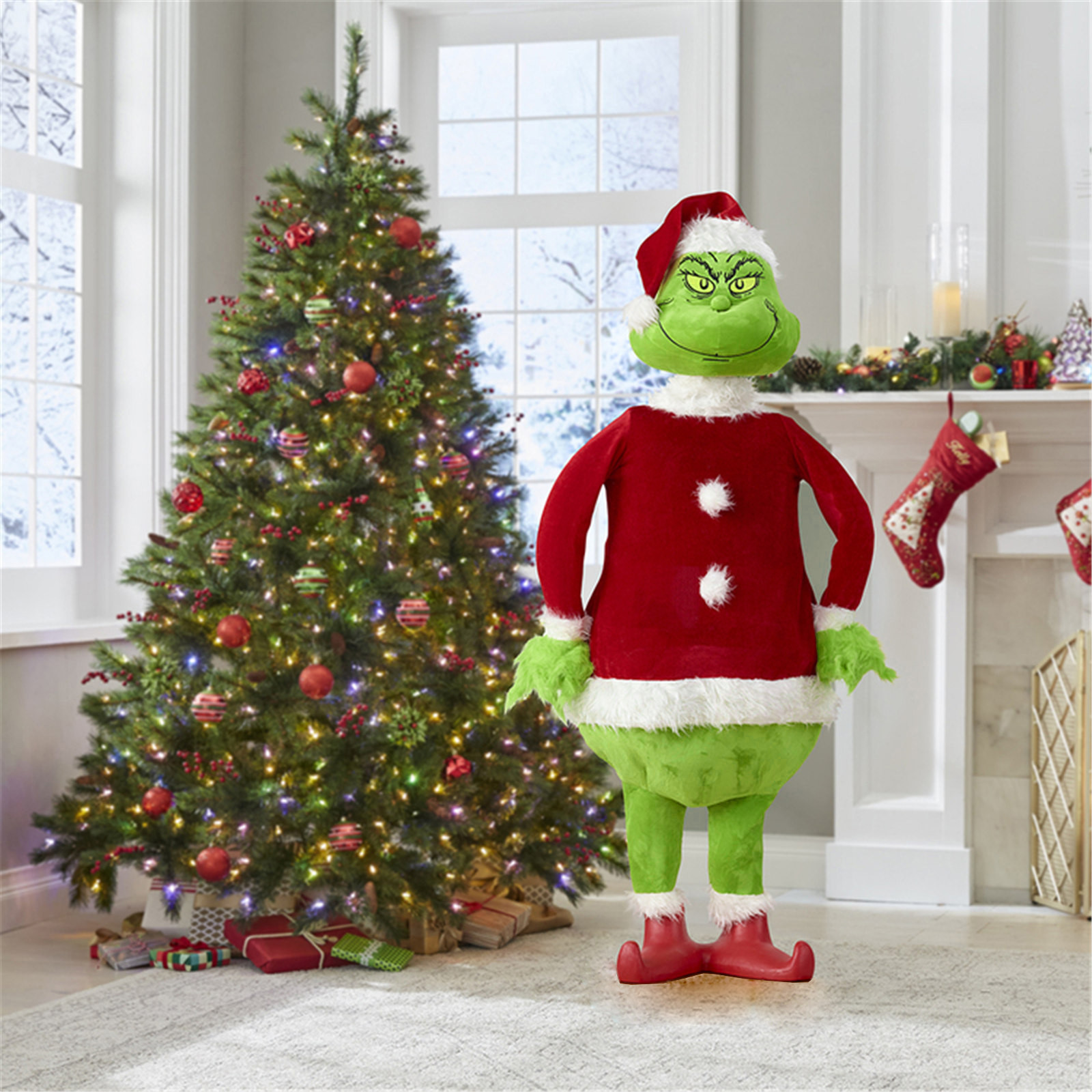 Jouet en peluche de noël, monstre vert Grinch, poupée de dessin animé, décoration_voghion.com