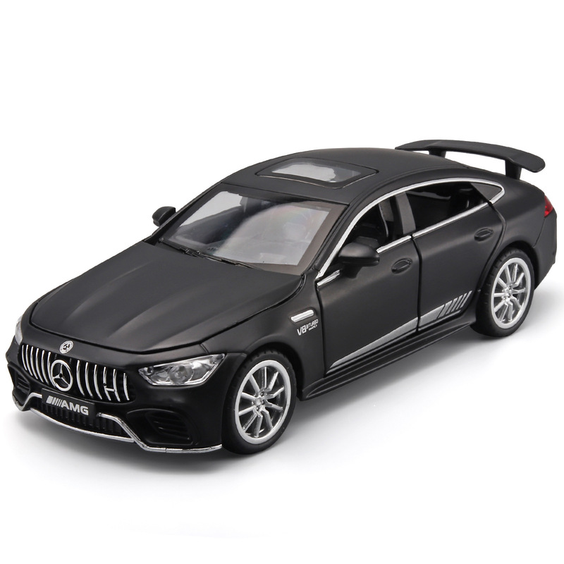 (Color Box) New 2020 Car Model Big Benz C63Gt Alloy Sound and Light Pull-Back Car Toy Manufacturer Wholesale