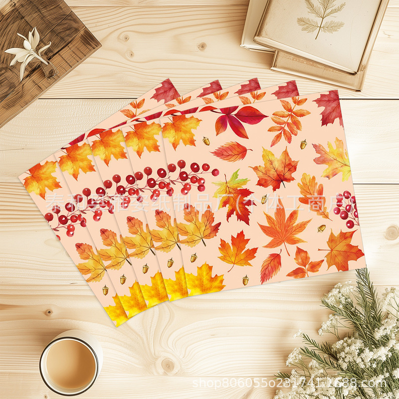Cross-Border New Autumn Watercolor Maple Leaf Theme Party Decoration Holiday Party Disposable Napkin Decoration Supplies Cross-Border New Autumn Watercolor Maple Leaf Theme Party Decoration Holiday Party Disposable Napkin Decoration Supplies