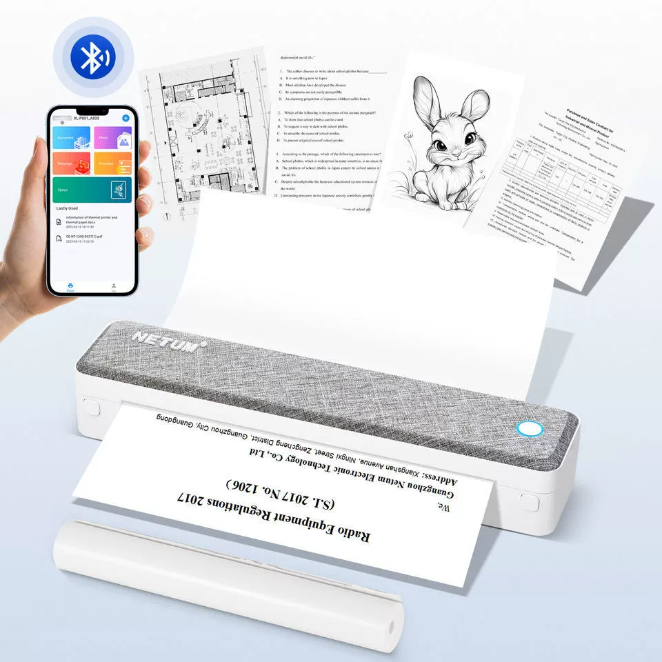 Маленький портативный принтер, (третья торговля через границу), bluetooth, 4