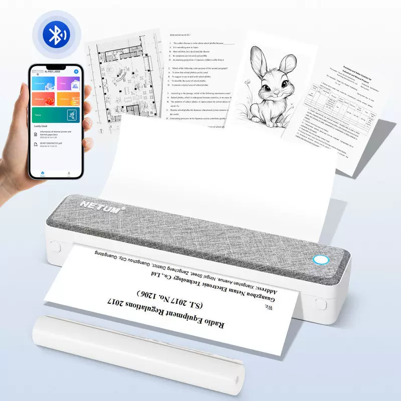 Маленький портативный принтер, (третья торговля через границу), bluetooth, 4