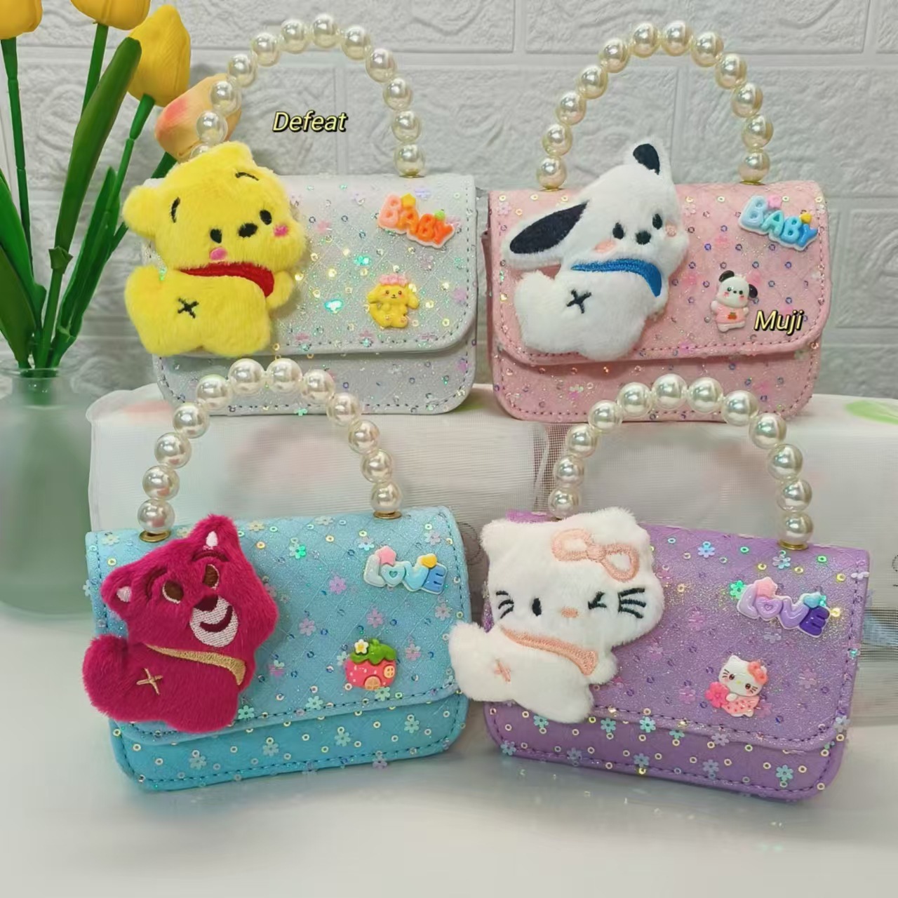 Bolsos de perlas Capibara bolsos de dibujos animados bolsos de niños pequeños bolsos de cambio de chicas bolsos de accesorios bolsos de mochilas bolsos pequeños