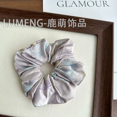 Brocade Hair Tie with Colorful Jacquard: Saç üçün rezinlər - lavender-four-leaf-brocade
