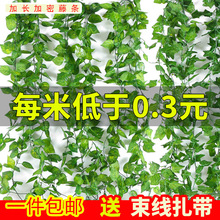 装饰萝塑料藤蔓绿叶植物仿真叶子管道葡萄藤条吊顶假绿花叶缠绕水