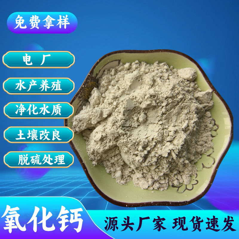 氧化钙泥浆固化杀菌石灰粉水处理水产养殖调节土壤酸碱蒸汽砖矿物