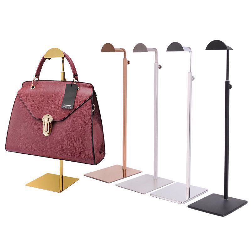 Estante de bolsa de acero inoxidable ventana bolsa de exhibición estante de exhibición de mesa vertical de alto grado cabina de exhibición soporte de piso ajustable