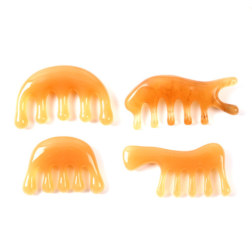 New Massage Comb Head Massage Brush Five-Tooth Meridian Brush Neck Scraper Neck Massage Tool for Whole Body Use Hair Comb