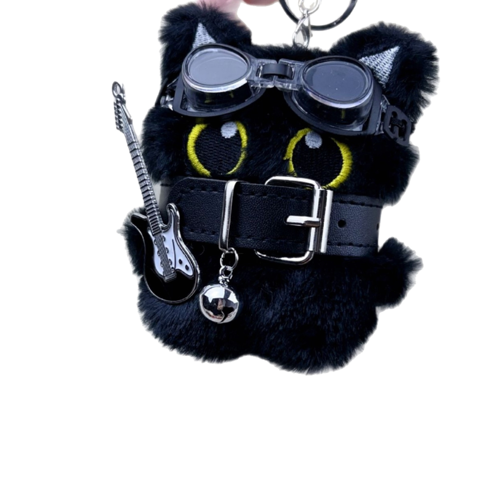 Nuevos colgantes de gato negro estilo punk adorable bolsas de gato de ojos grandes negros colgar pequeños regalos pequeños juguetes al por mayor