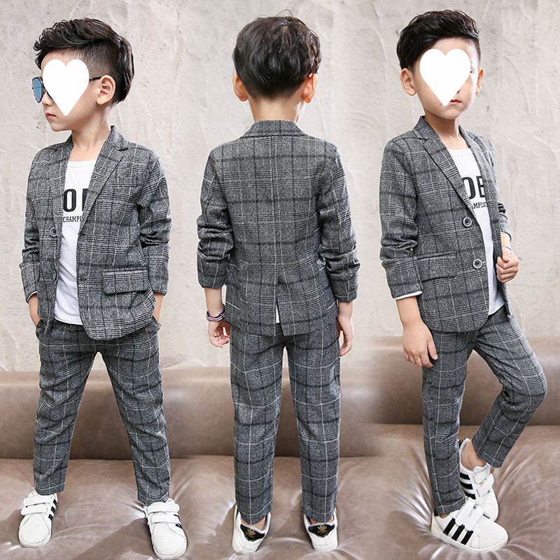 实商小童西服童装男童秋装套装2024新款潮休闲西装中大童帅气洋气