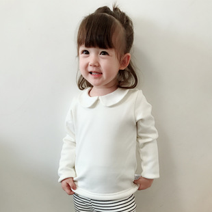 Baby bottoming shirt 0-3-5 years old male and female baby doll collar shirt Spring and Autumn long sleeve cotton T-shirt