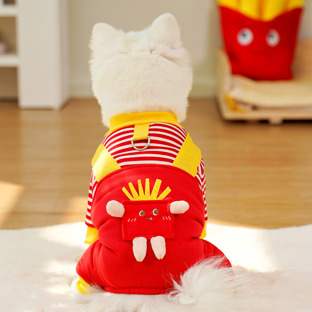Pet cuatro patas ropa de perro gato otoño invierno más camiseta de pelusa perro de tamaño medio Kofa斗 puede traer artículos para gatos