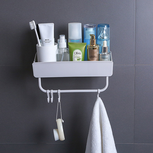 Square storage rack without punching, bathroom kitchen bedroom, wall-mounted storage hanging basket, traceless storage rack, bathroom rack