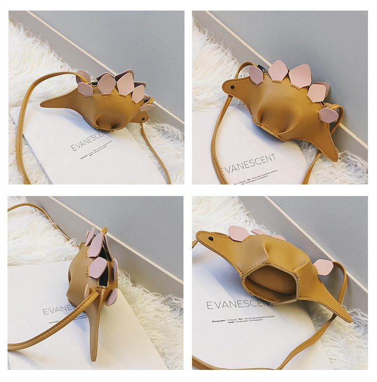 337g Weight Synthetic Leather Lining Material Lock clasp Closure Type Single Shoulder Strap Strap Type Crossbody Bag Bags Type Kid's Small Pu Leather Dinosaur Cute Dumpling Shape Lock Clasp Crossbody Bag