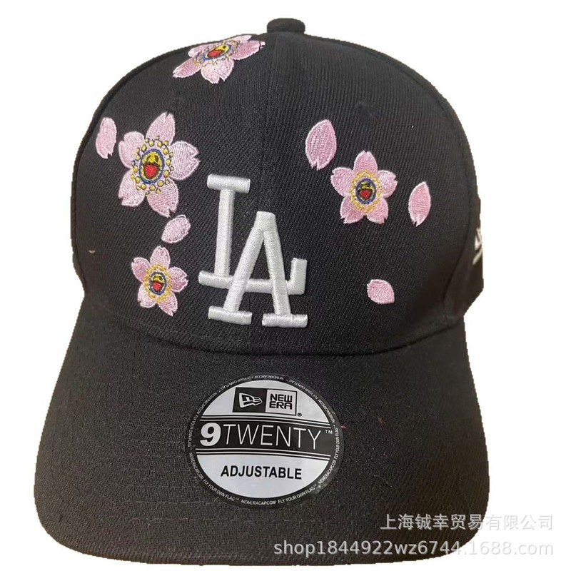 MLB帽子NY运动遮阳棒球帽男女硬顶可调节鸭舌帽村上隆樱花棒球帽|undefined