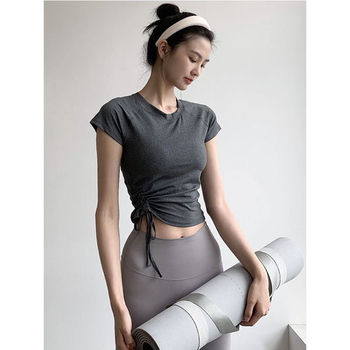 Short-sleeve exercise top women's summer new running Pilates training and yoga clothes T-shirt breathable quick-dry sports shirt