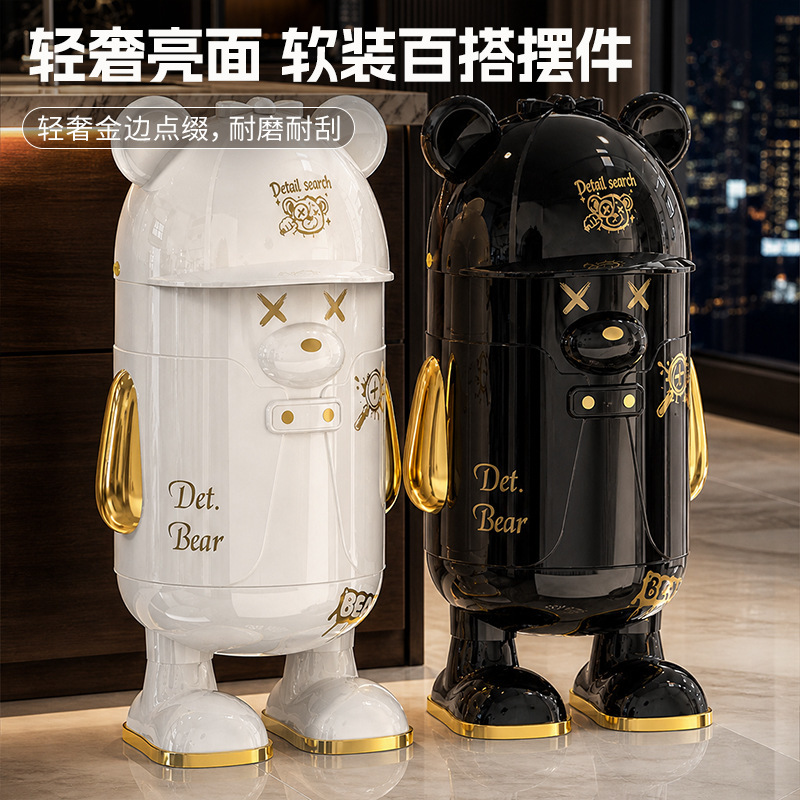 Violent Bear Trash Can, Living Room Storage Bin, New Creative Trendy Durable Large Trash Can for Children's Bedroom Violent Bear Trash Can, Living Room Storage Bin, New Creative Trendy Durable Large Trash Can for Children's Bedroom