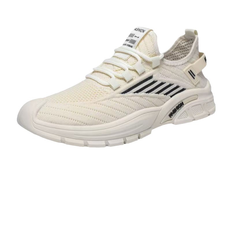 Zapatos de hombre de tejido volador de otoño simples y cómodos, zapatos casuales transpirables, suela gruesa aumentada, zapatos deportivos ligeros de bajo nivel de comercio exterior al por mayor