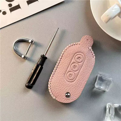 Static Rod/Key Bag Mini S Car Macaron Third - pink-with-horseshoe-buckle