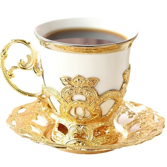 Taza de café de porcelana china de 2 piezas con platillo, nueva, de la marca FCM, en caja de regalo, aroma de café de Oriente Medio image 7