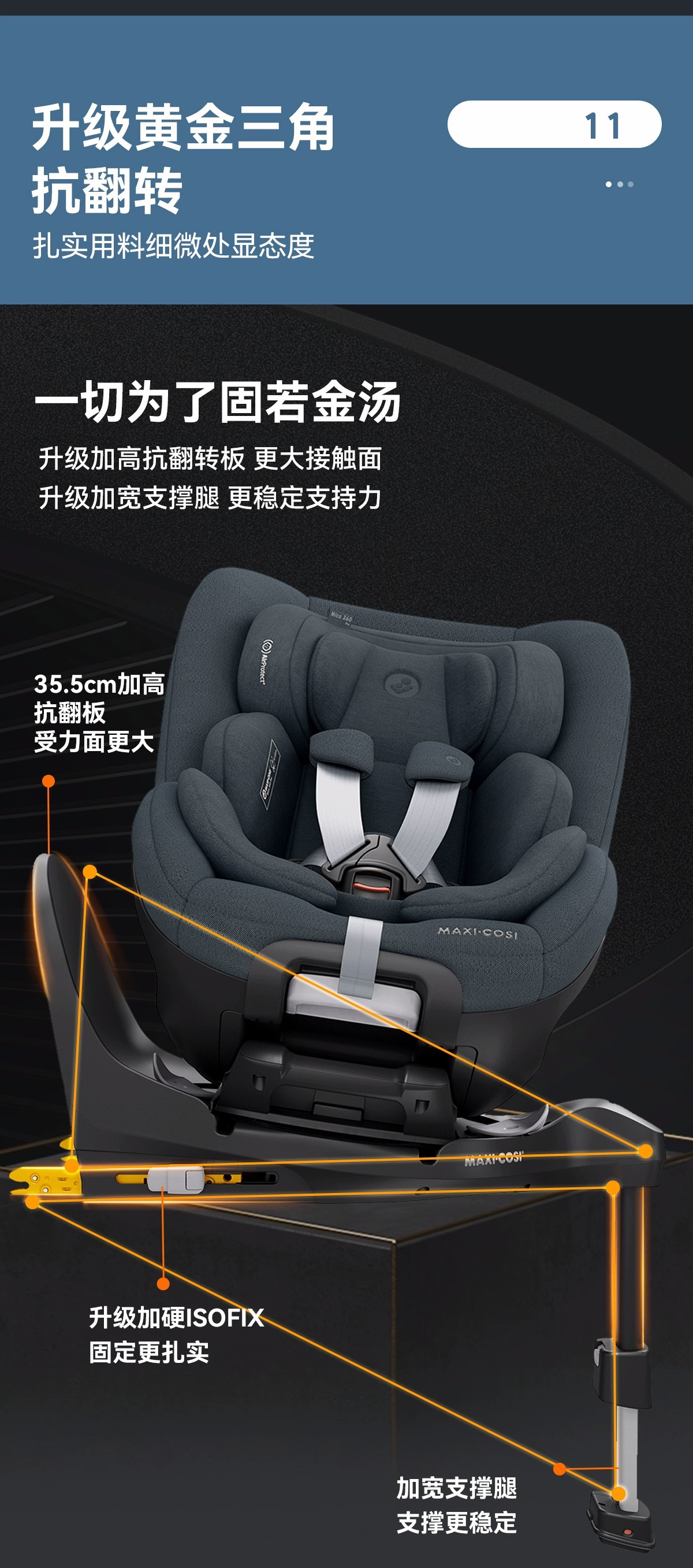 Maxicosi Michael Suitable Mica360 Pro Child Safety Seat Rotating Newborn Reclining Car Seat