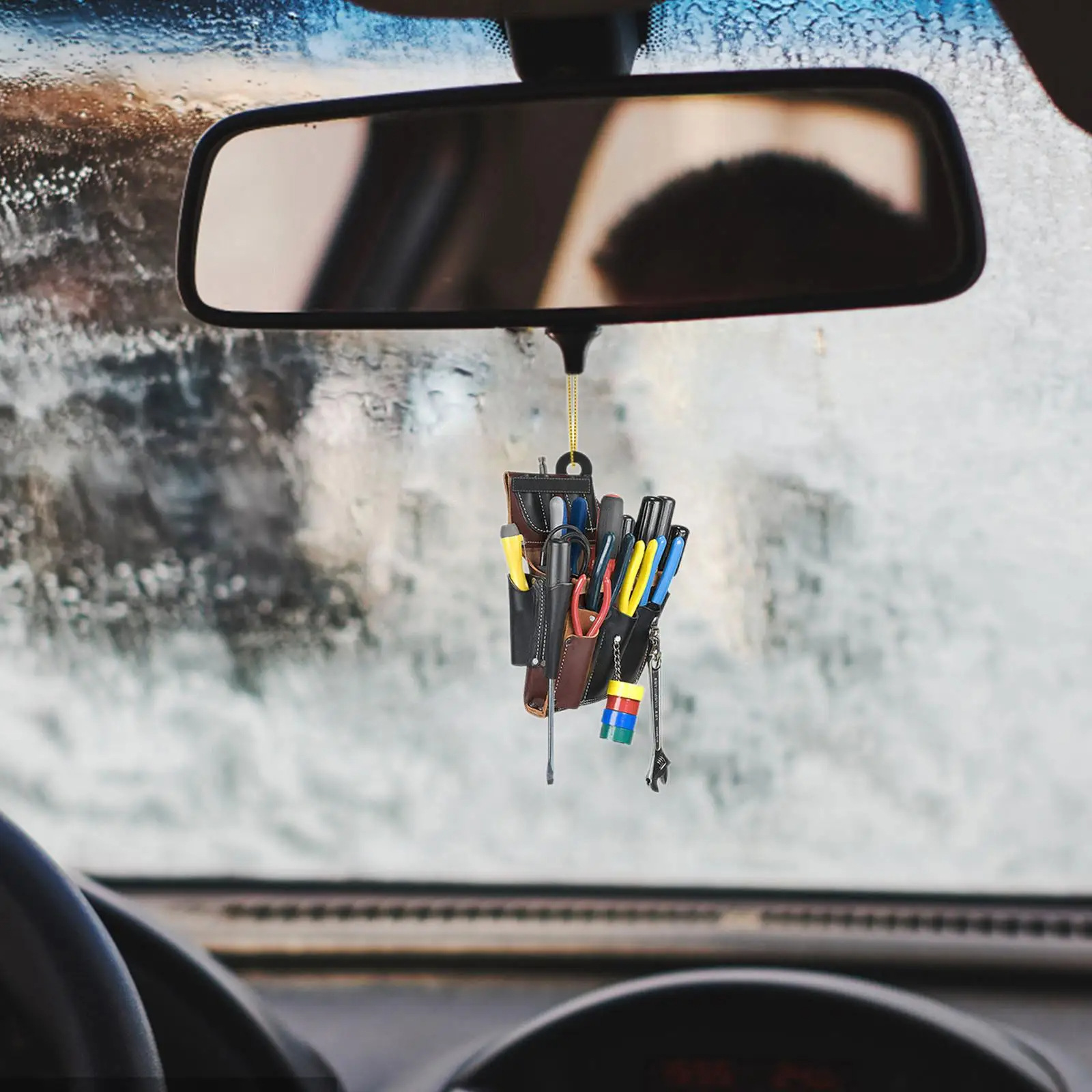 Nuevo Tool Bag Acrylic kit de herramientas de electricista personalizado adorno de coche colgante plano acrílico