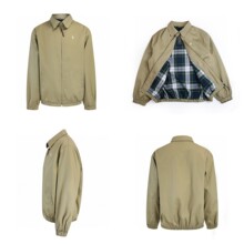 RL拉夫劳伦老干部哈灵顿翻领拉链外套格子内里老钱风夹克男女同款