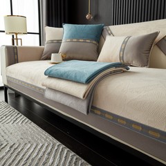 Four Seasons Universal Velvet Sofa Cushion Sofa Cover with Modern Simple Non-slip Seat Cushion Backrest Pillow Cover