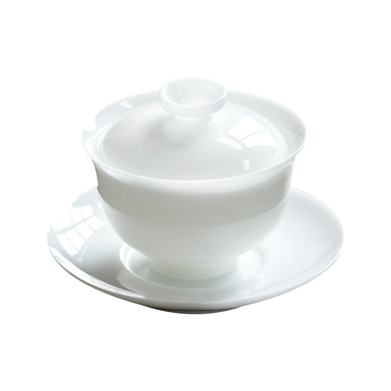 Ceramic tea cup white jade, tea set, DIY, ice imitation