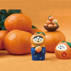 ZAKKA 食料品和風猫オレンジ INS クリエイティブトレンディなミニチュアギフト樹脂 DIY ホーム工芸品装飾品