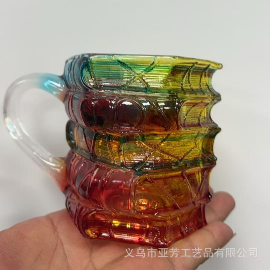 Taza de libro de vidrio pintado transfronteriza pintada Book Mug creativo Book Superposición Taza de café