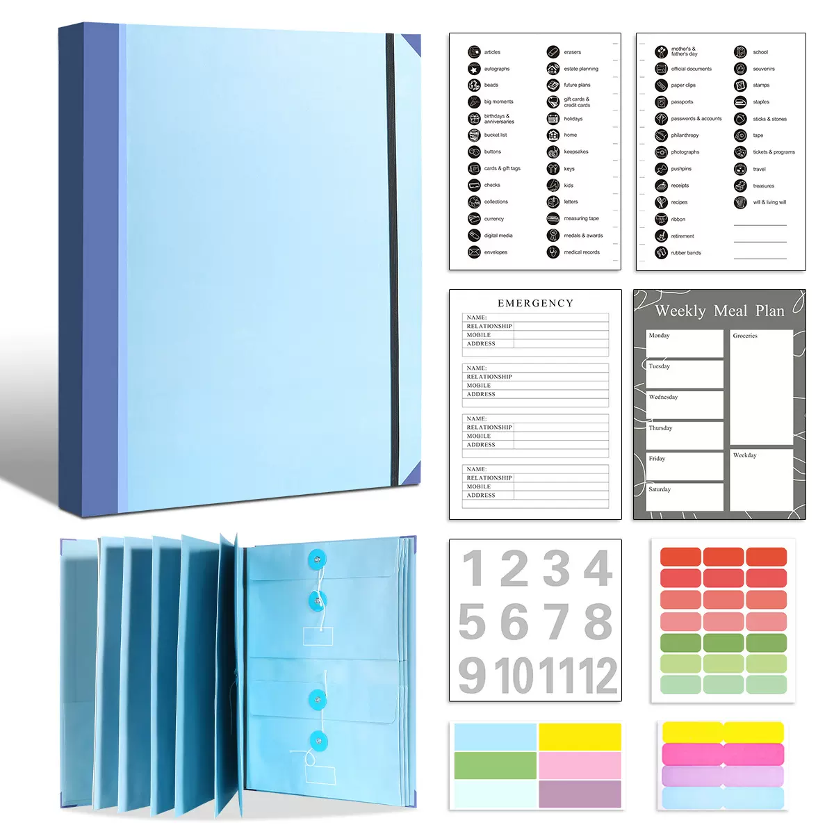 亚马逊In Case I Go Missing Binder文件夹风琴文件袋对开收纳袋