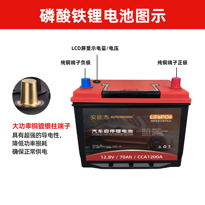 12V汽车启停锂电池大容量150AH电量显示冷启动蓄电瓶磷酸铁理|undefined