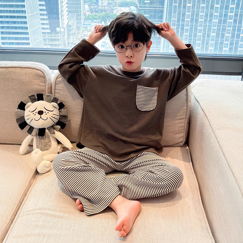男童睡衣2025新款春秋冬款家居服秋季中大儿童德绒长袖男孩潮
