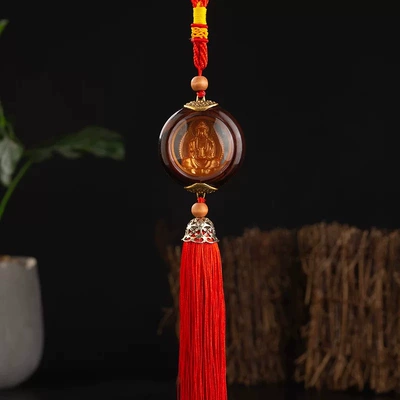 direct sales, Car hanging - red-rope-double-sided-guanyin