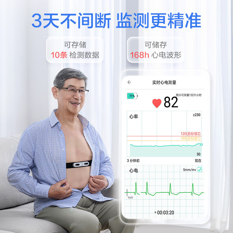 楽普72時間動態心電記録計心臓モニタリング心拍数は長い間スクリーン心電図監視ER1-LWがあります。|undefined