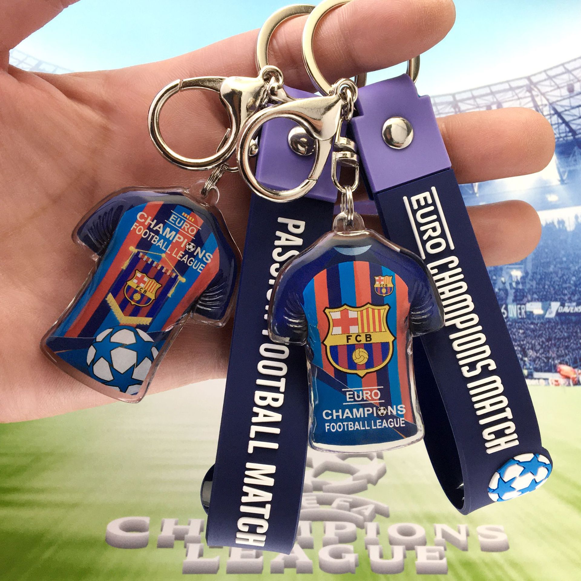 欧冠-巴萨俱乐部球衣队标-墨蓝手带-3M