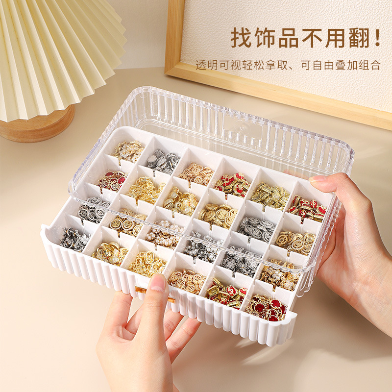 INS estilo caja de almacenamiento de acrílico cajón de escritorio herramientas de organización rejilla de uñas tienda de joyería especial de alta gama 7 colores