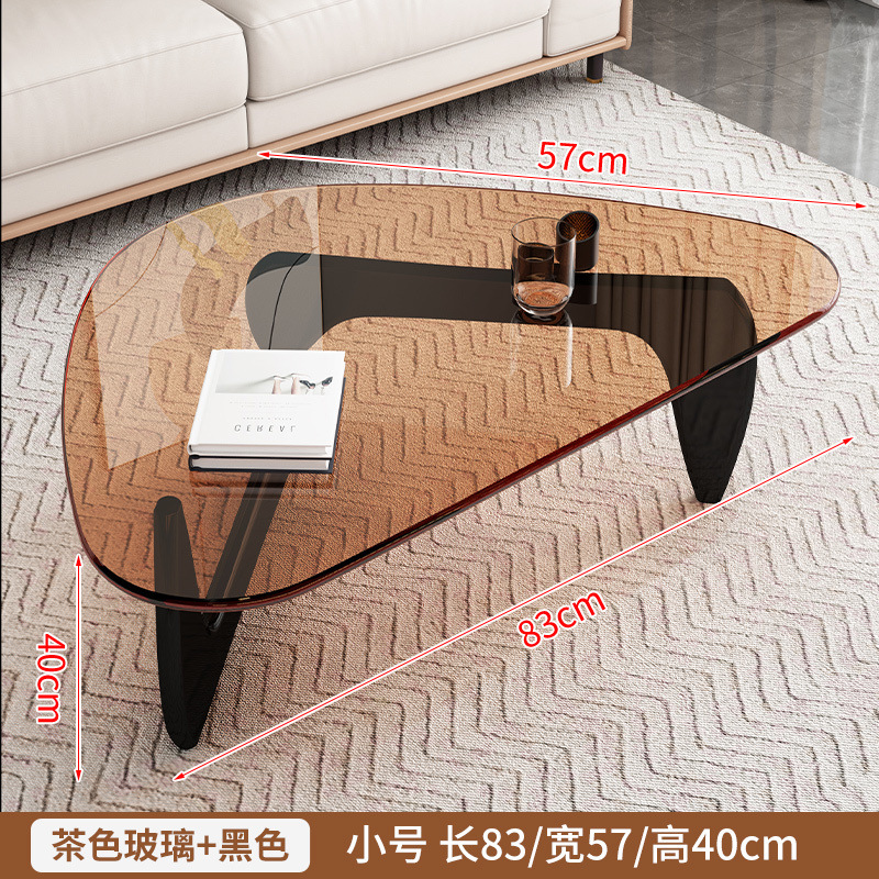 브라운 유리 + 블랙 오크 다리