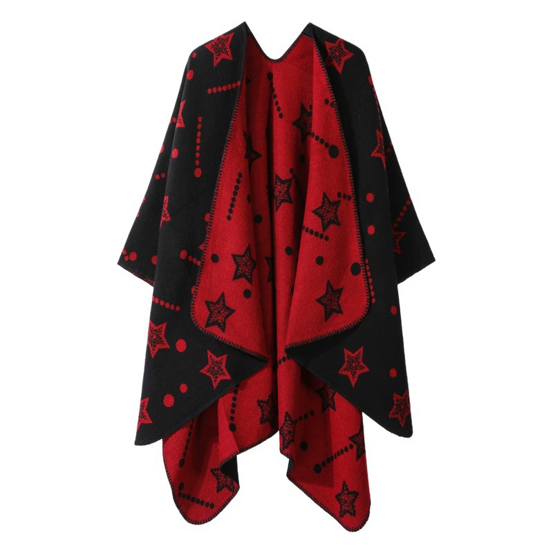 Осенний и зимний имитационный кашемир теплый шарф высокого уровня дикий европейский и американский платок плащ женский простой толстый вязаный платок