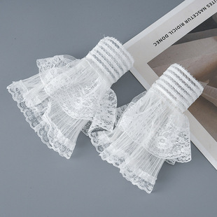 Lace double-layer cuff versatile sweater artistic
