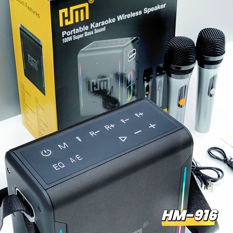 HM-916 ハイパワー 60 ワットオーディオ屋外スクエアダンスカラオケワイヤレスマイク Bluetooth スピーカーポータブルサブウーファー|undefined