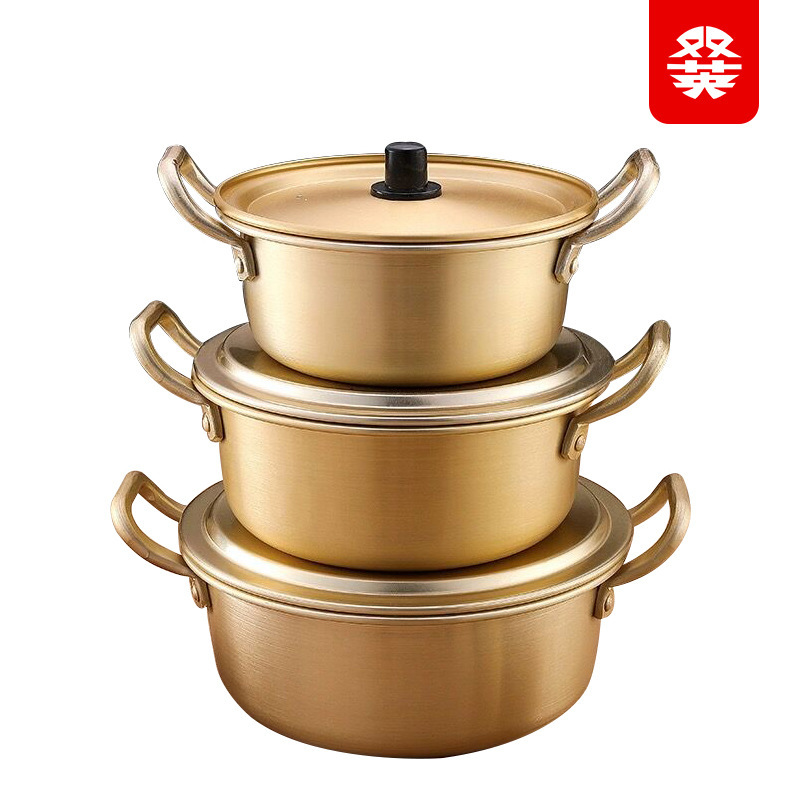 クロスボーダー厚手アルミ鍋家庭用セットクッキングポット両耳ハロゲン鍋カップラーメン鍋アルミニウムポット|undefined